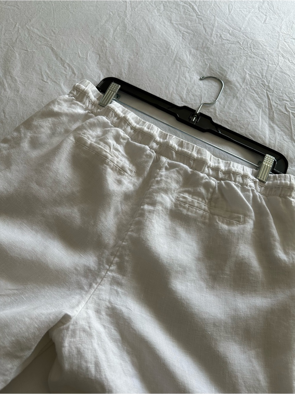 Charter Club White Cropped Linen Drawstring Pants, size medium - Picture 4 of 14